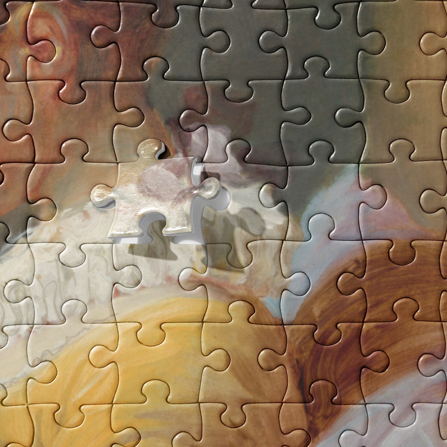 Young Girl Reading Jigsaw Puzzle